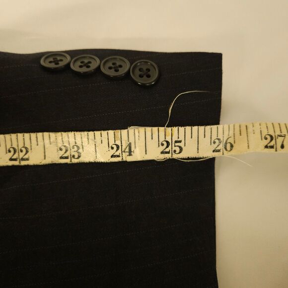 Hart Schaffner Marx Mens 44R Gray Pinstripe 2-Button Wool Sports Coat Blazer - Picture 9 of 10